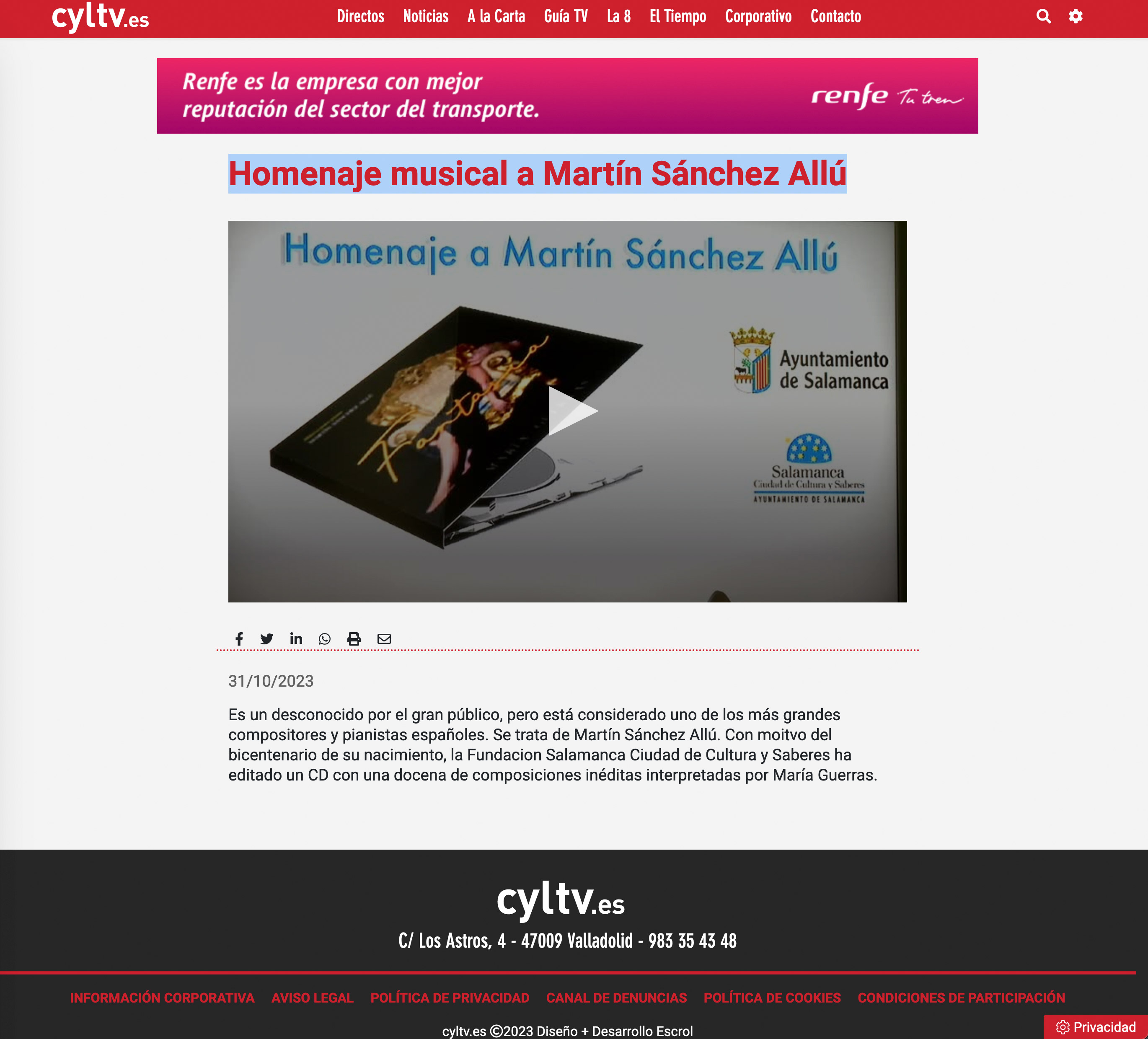 Homenaje musical a Martín Sánchez Allú